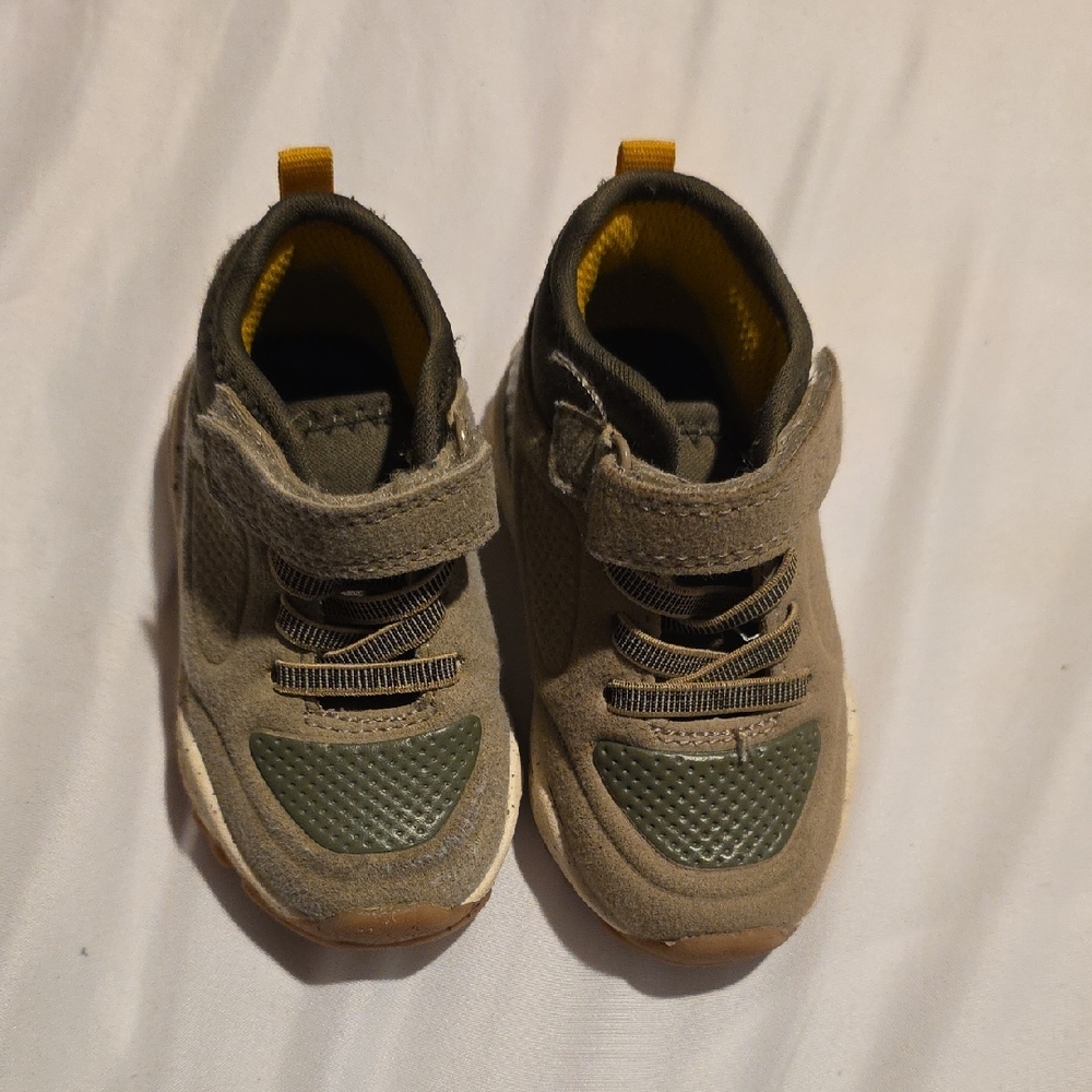 Carter's Green and Tan Sneakers with Velcro Closure